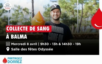 Le 8 avril, collecte de sang à Balma !