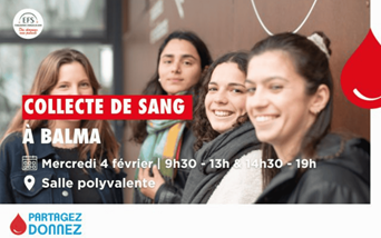 Le 4 février, collecte de sang à Balma !