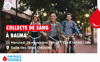 Le 26 novembre, collecte de sang à Balma !